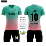 Soccer Jersey Custom KJW1P009 Pink Greenish - applecome