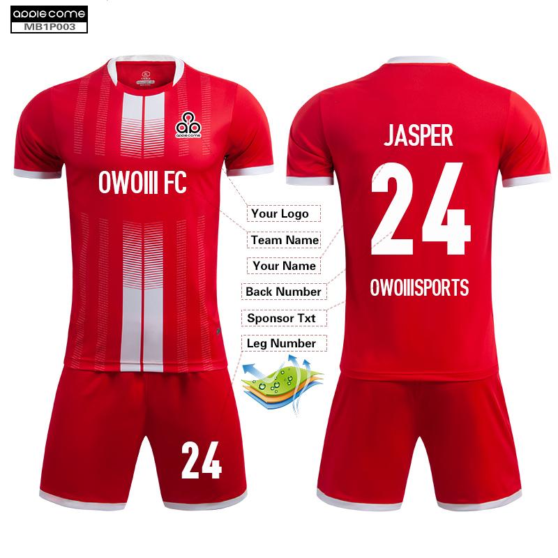 Soccer Jersey Custom MB1P003 Red - applecome