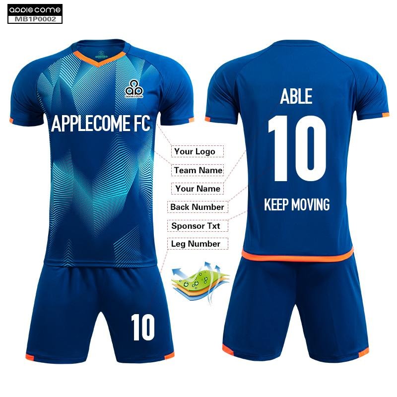 Soccer Jersey Custom MB1P002 Blue - applecome