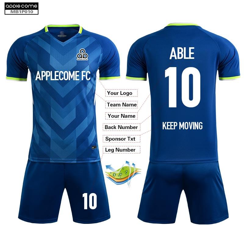 Soccer Jersey Custom MB1P010 Blue - applecome