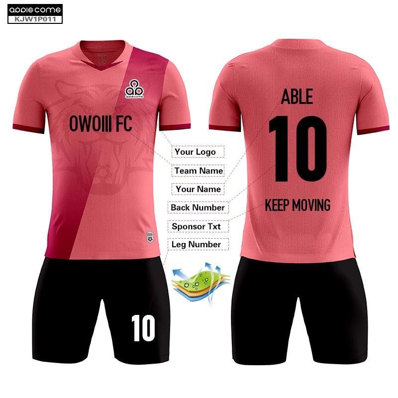 Soccer Jersey Custom KJW1P011 Pink - applecome