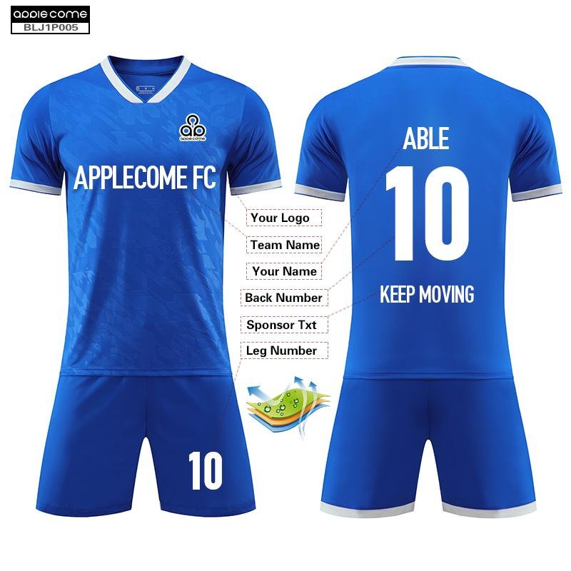 Soccer Jersey Custom BLJ1P005 Blue - applecome