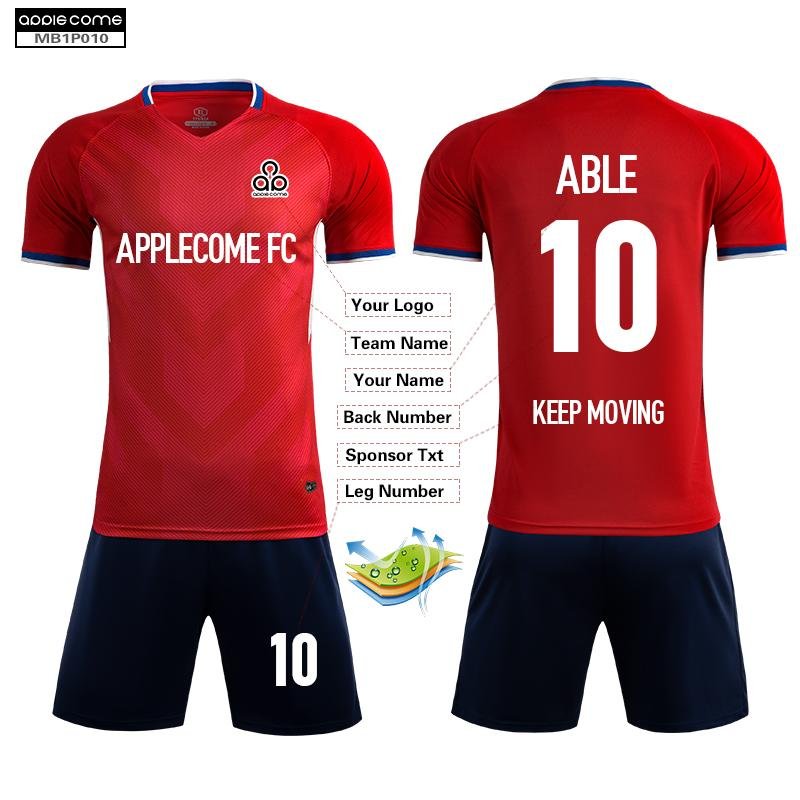 Soccer Jersey Custom MB1P010 Red - applecome